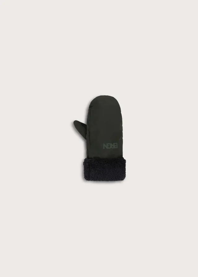 Brgn Puffer Mittens votter Rosin Dark Green teddyfôr