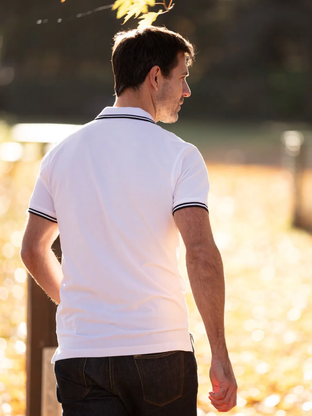 John Partridge Polo Shirt poloskjorte hvit M–2XL bomull