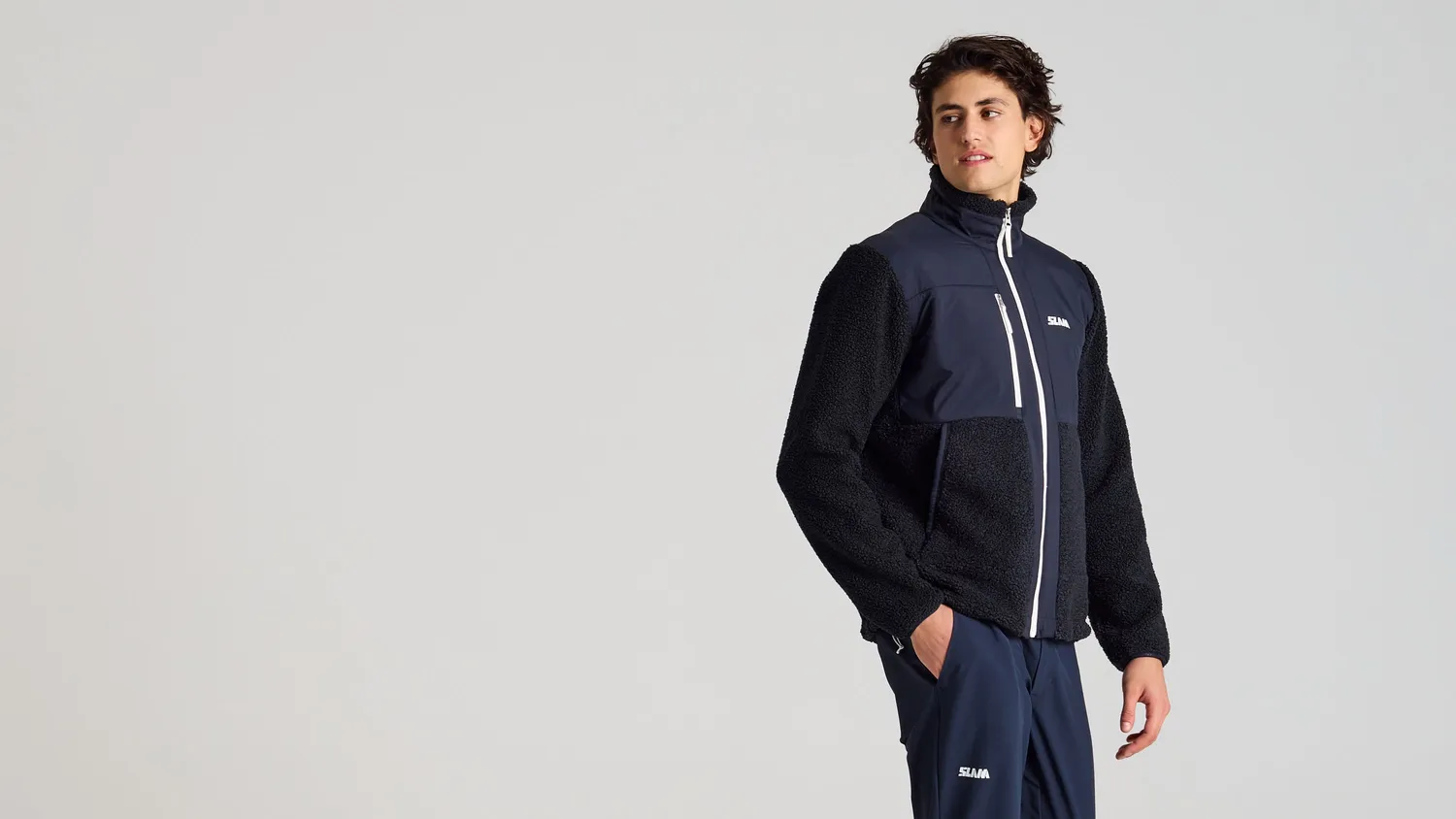 Slam Altura FZ Fleece fleecejakke Dark Navy vindtett bryst