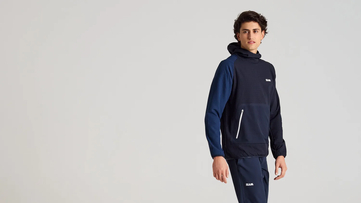 Slam Foil Fleece Hoodie fleecegenser herre mørk marine vindtett