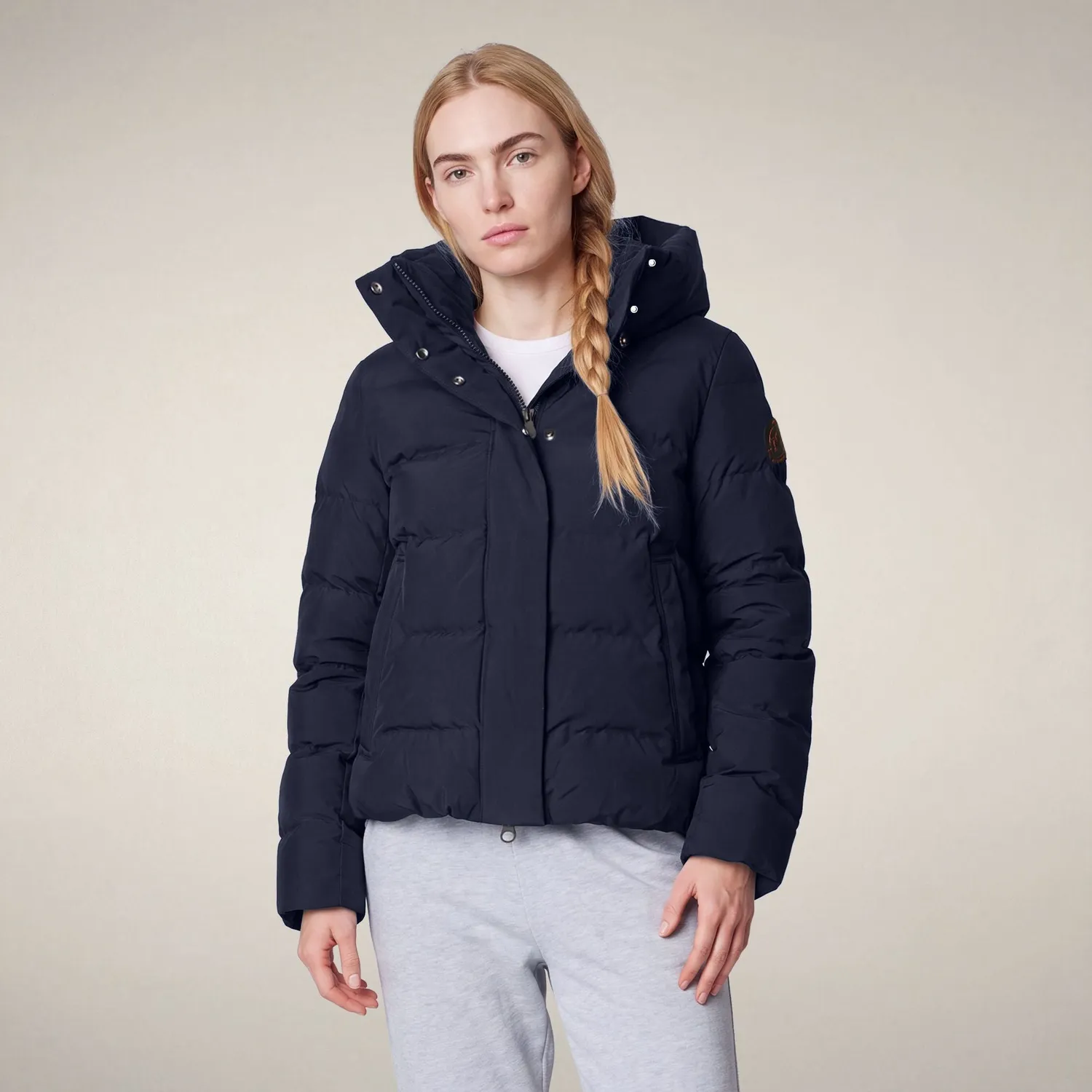Save The Duck Arena parkas dame Blue Black kort vindtett