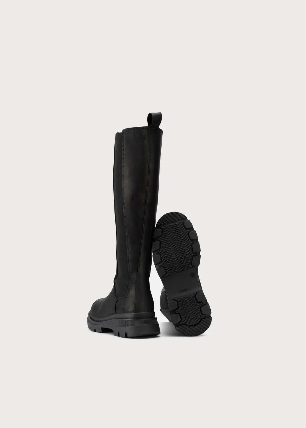 Brgn Slim High Boots støvler New Black vanntette skinn
