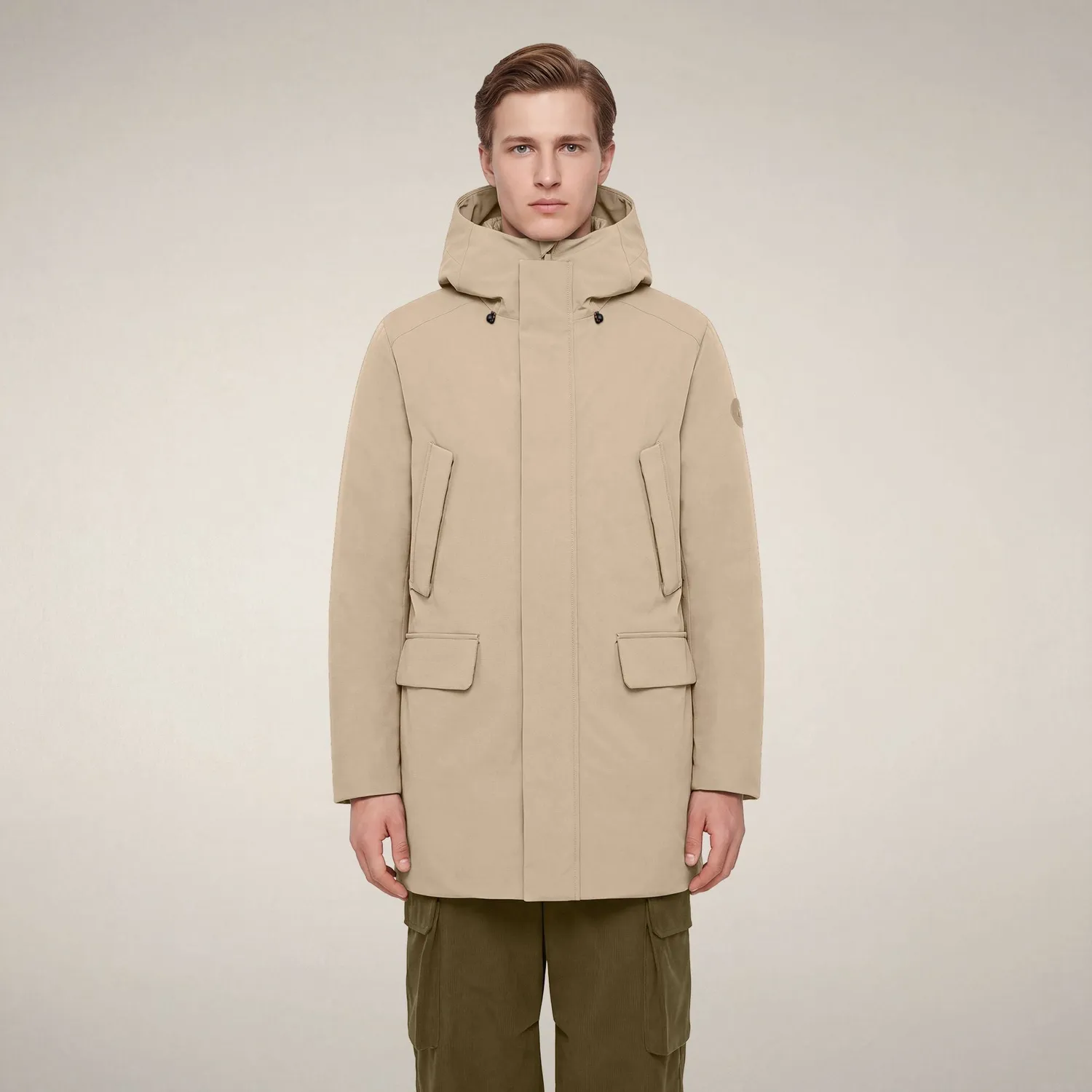 Save The Duck Arctic Wilson parkas herre Stone Beige resirkulert isolasjon