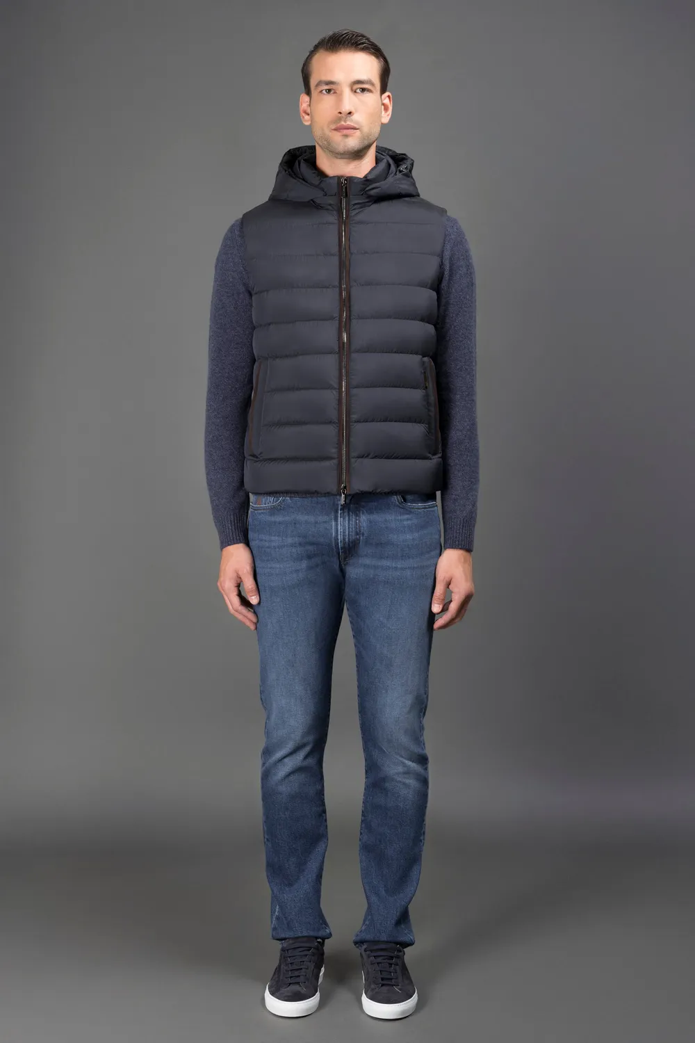 Moorer FEBO-S3C dunvest Dark Blu avtakbar hette