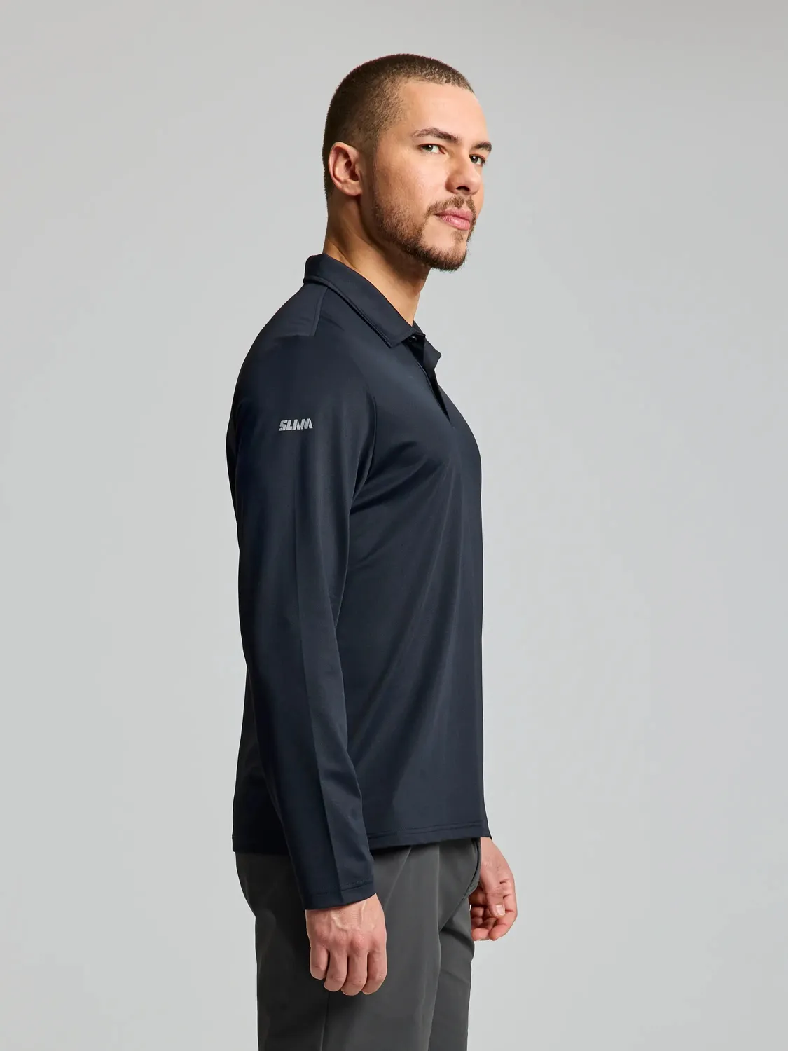 Slam Tech Piqué Polo LS poloskjorte hvit UV-beskyttelse