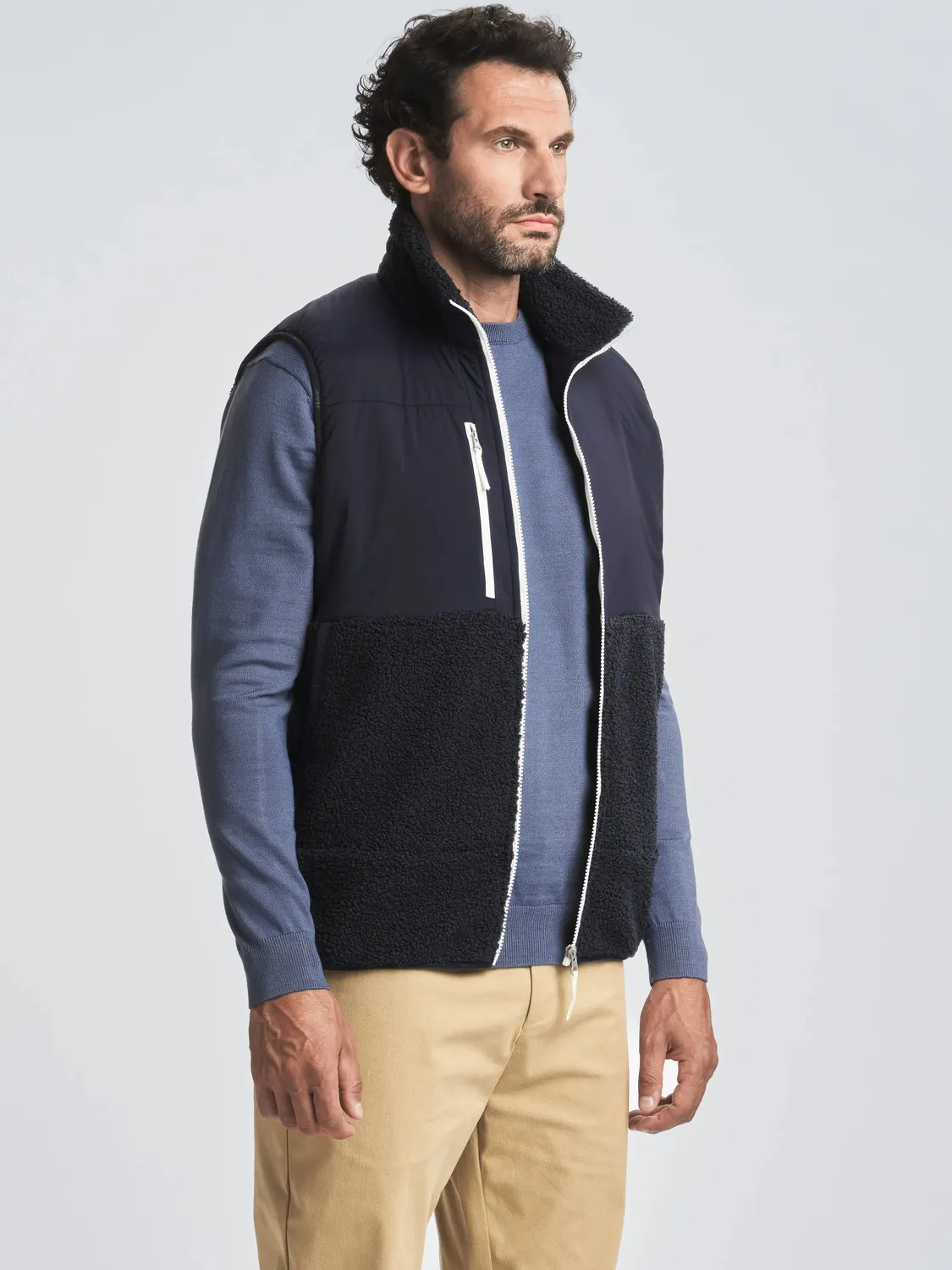 Slam Altura Vest vest mørk marineblå nylon og fleece