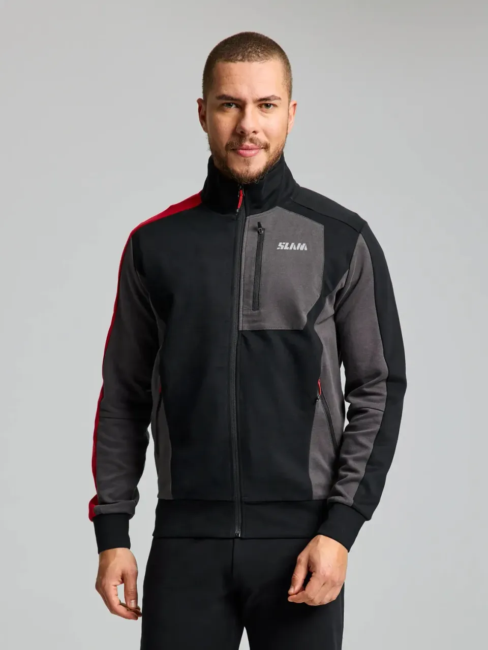 Slam Deck FZ Sweater genser herre mørk marineblå glidelås