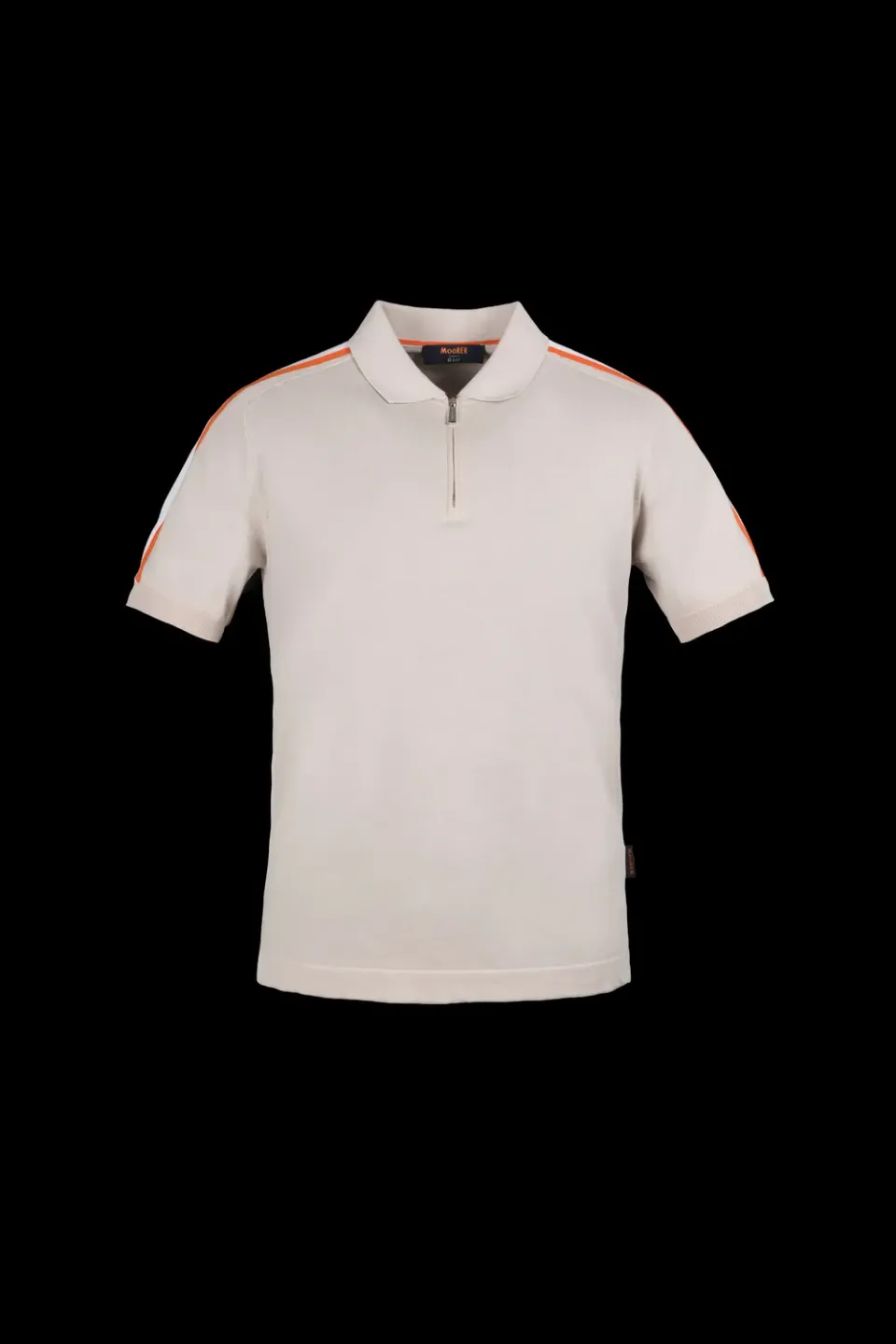 Mooer PEBLE-CRE golfpolo beige/hvit – krøllfri bomull