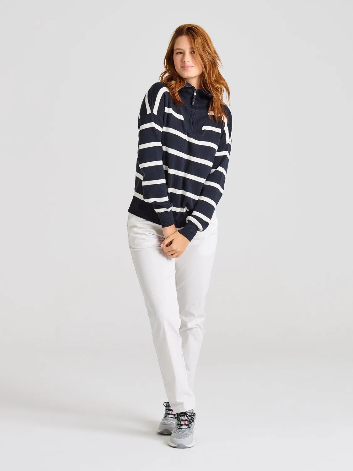 Slam WS Jumper Llyr genser White/Navy dame