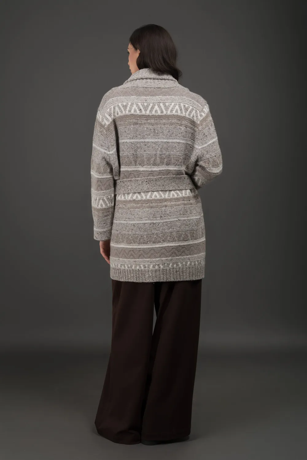 Moorer DORIANA-XBA lang cardigan natur 36–56 i ull, kasjmir og alpakka