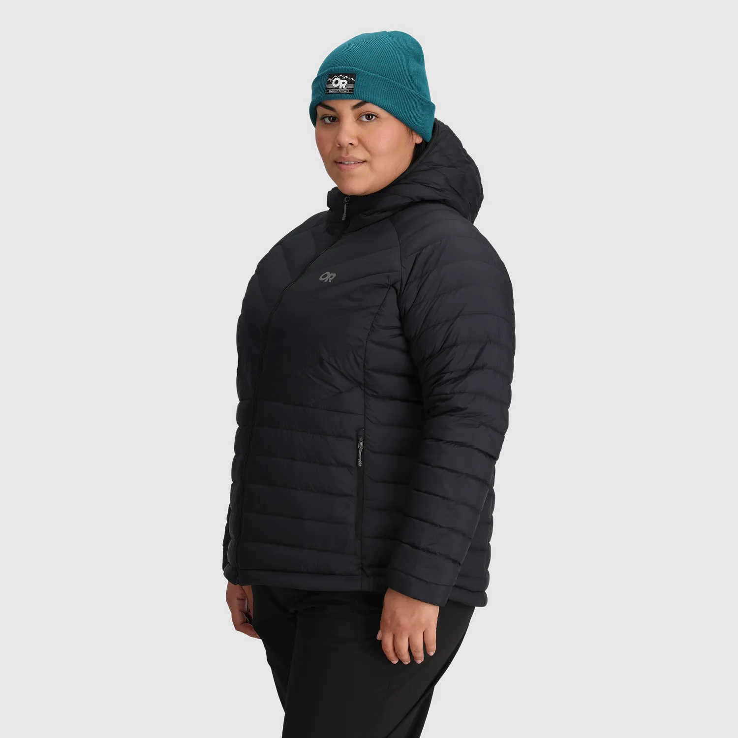 Outdoor Research Women's Transcendent Down Hoodie - Plus dunjakke Black 800+