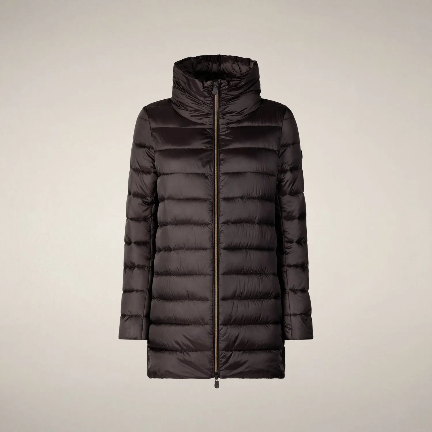 Save The Duck Lydia pufferkåpe dame, Brown Black, Plumtech®