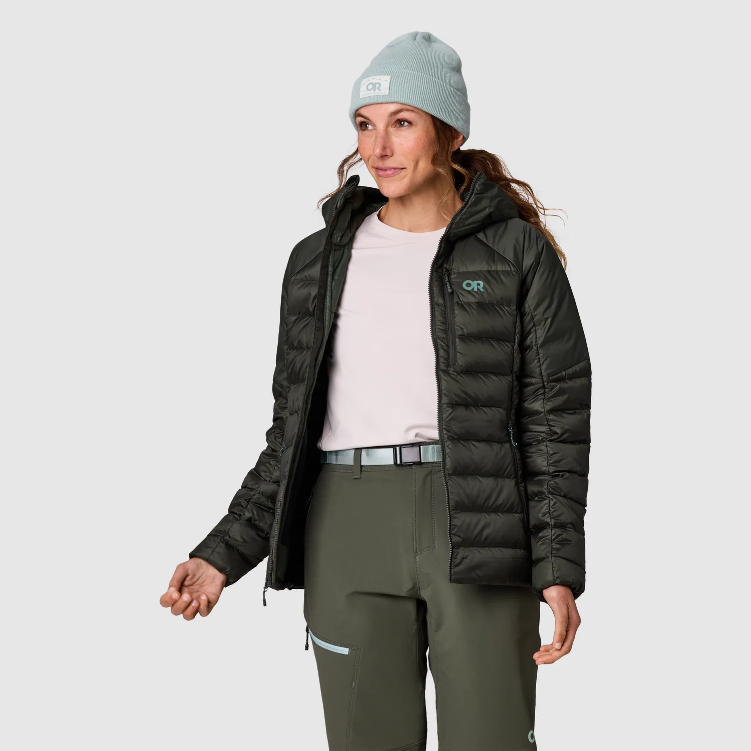 Outdoor Research Helium Down Hoodie dunjakke Dark Laurel dame