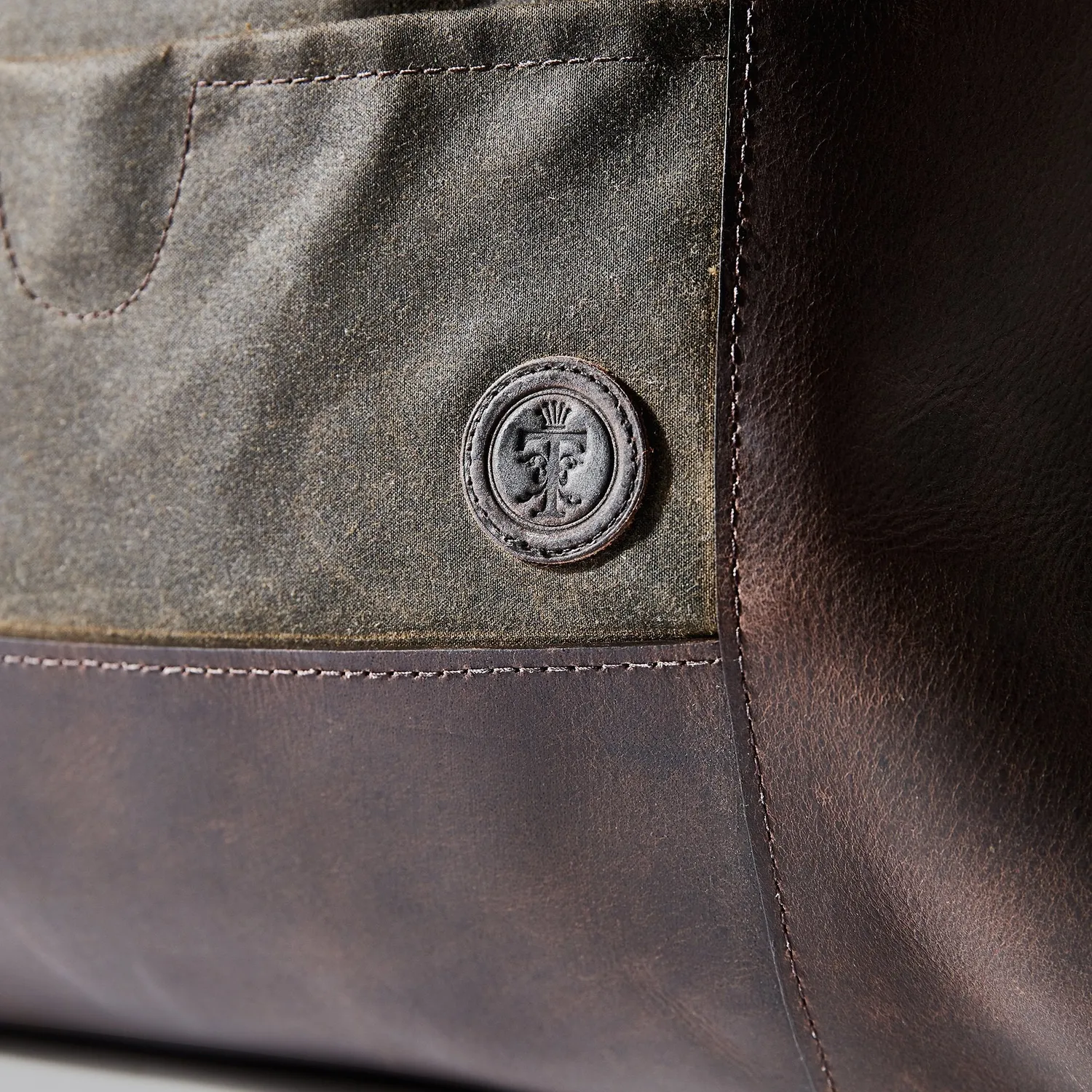 John Partridge Drayton Olive Waxed Cotton Rucksack Tote veske 25 l
