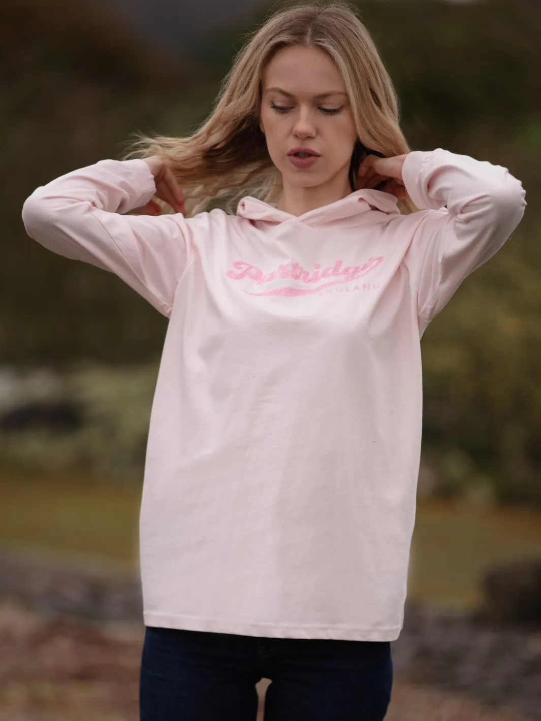 John Partridge Hooded Sweatshirt hettegenser rosa S–2XL økologisk bomull