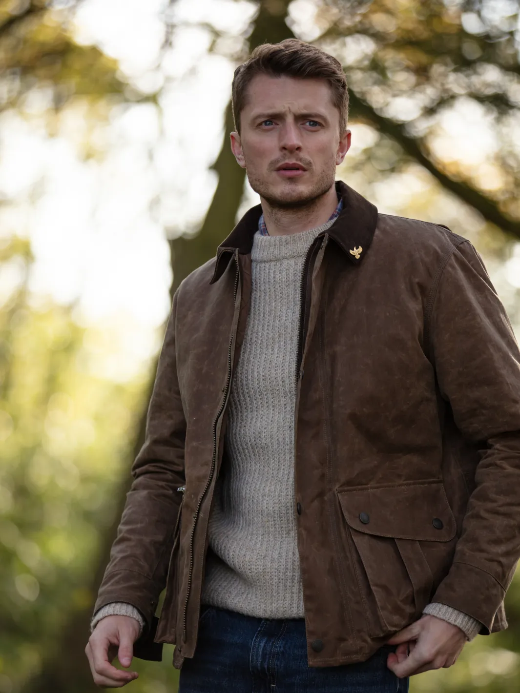 John Partridge Hinterland Jacket jakke tan vokset bomull
