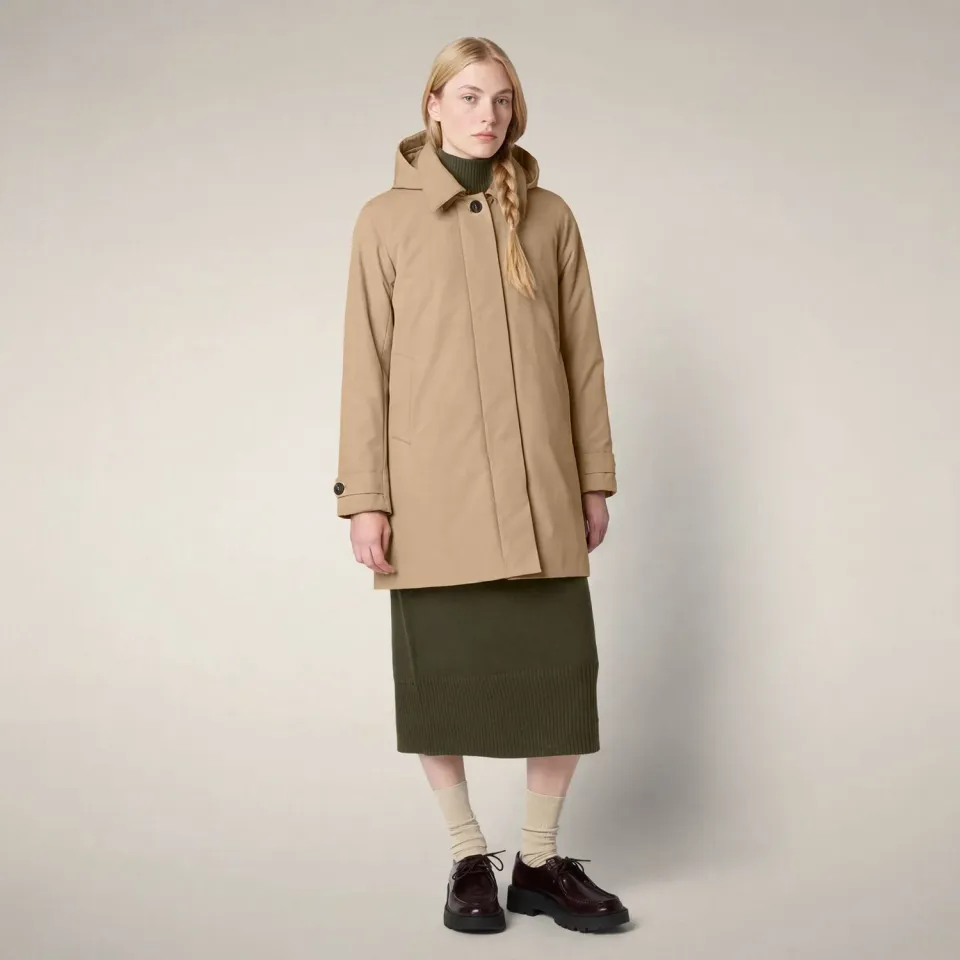 Save The Duck Fashion Embie regnkåpe dame Stardust Beige