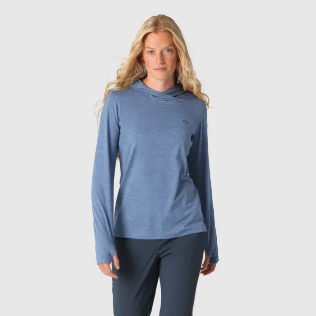 Outdoor Research ActiveIce Women's ActiveIce Spectrum Sun Hoodie hettegenser Ascent Blue Heather XS UPF 50+