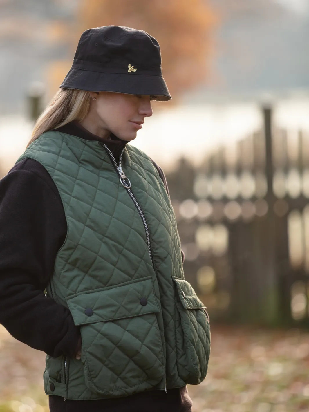 John Partridge Padded Vest vest oliven M/L vattert