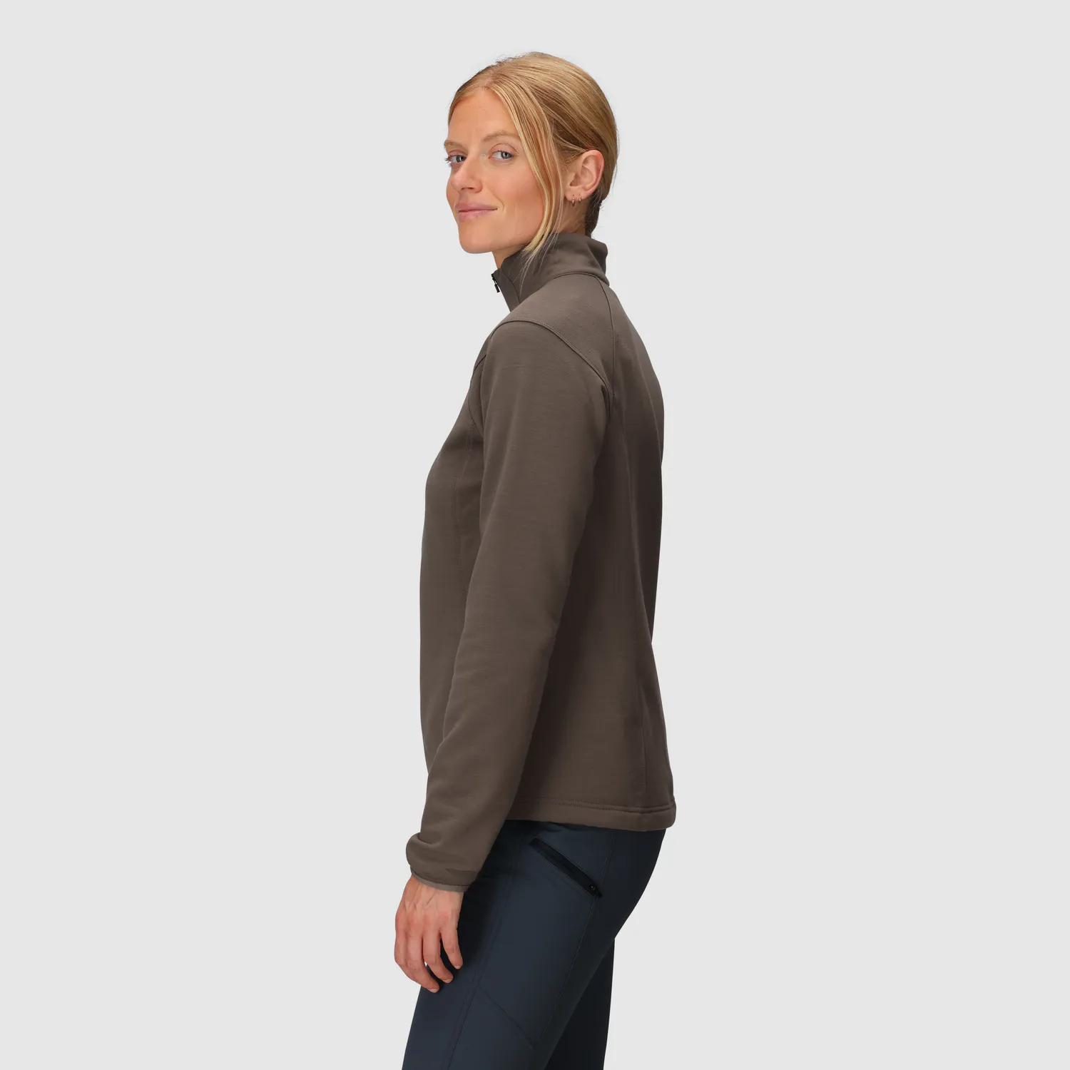 Outdoor Research Crescent Women's Crescent Fleece Half Zip fleecegenser Sable UPF 50+
