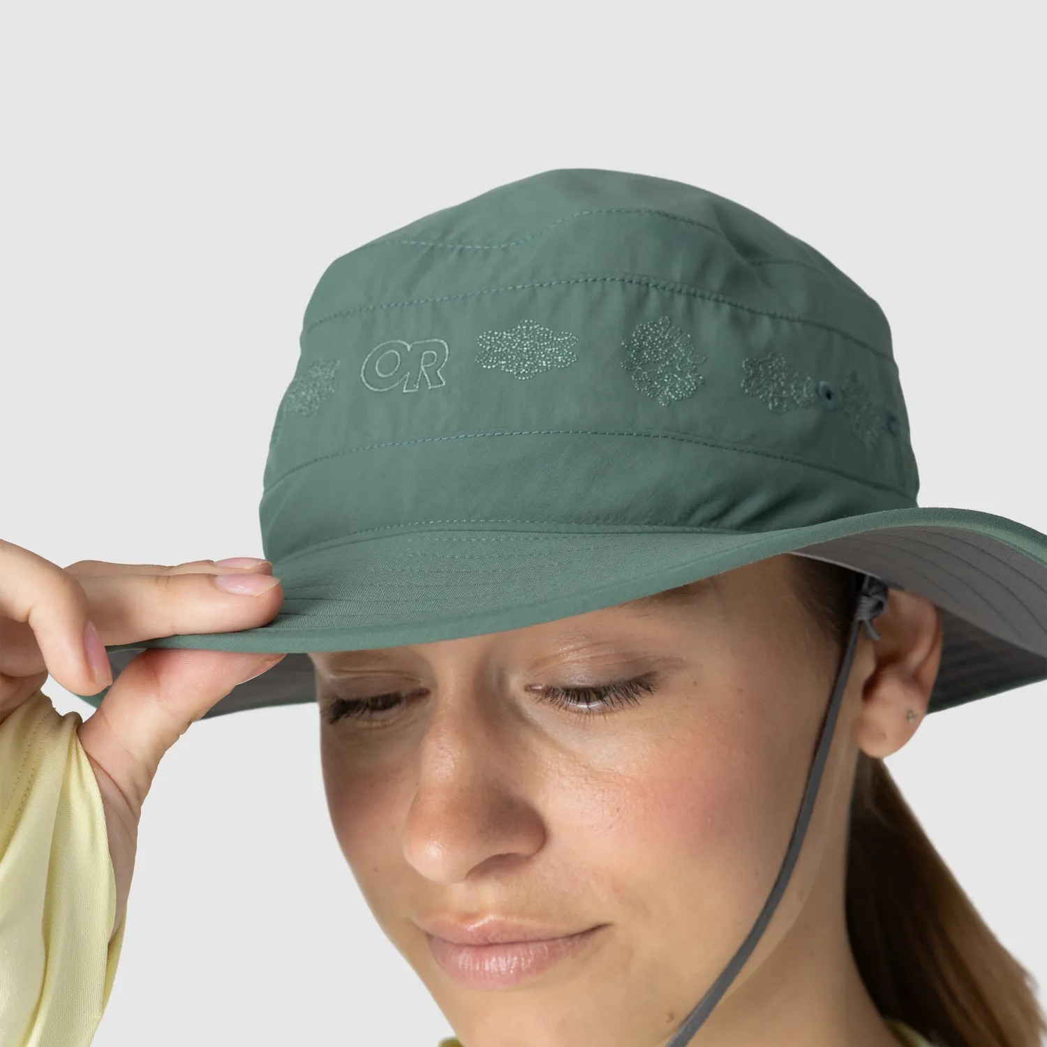 Outdoor Research Solar Roller Sun Hat solhatt Malachite-Rice Embroidery S UPF 40+