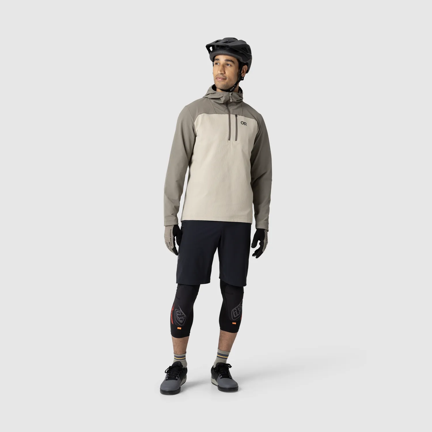 Outdoor Research Freewheel MTB Half Zip sykkelhettegenser herre Pro Khaki/Gravel