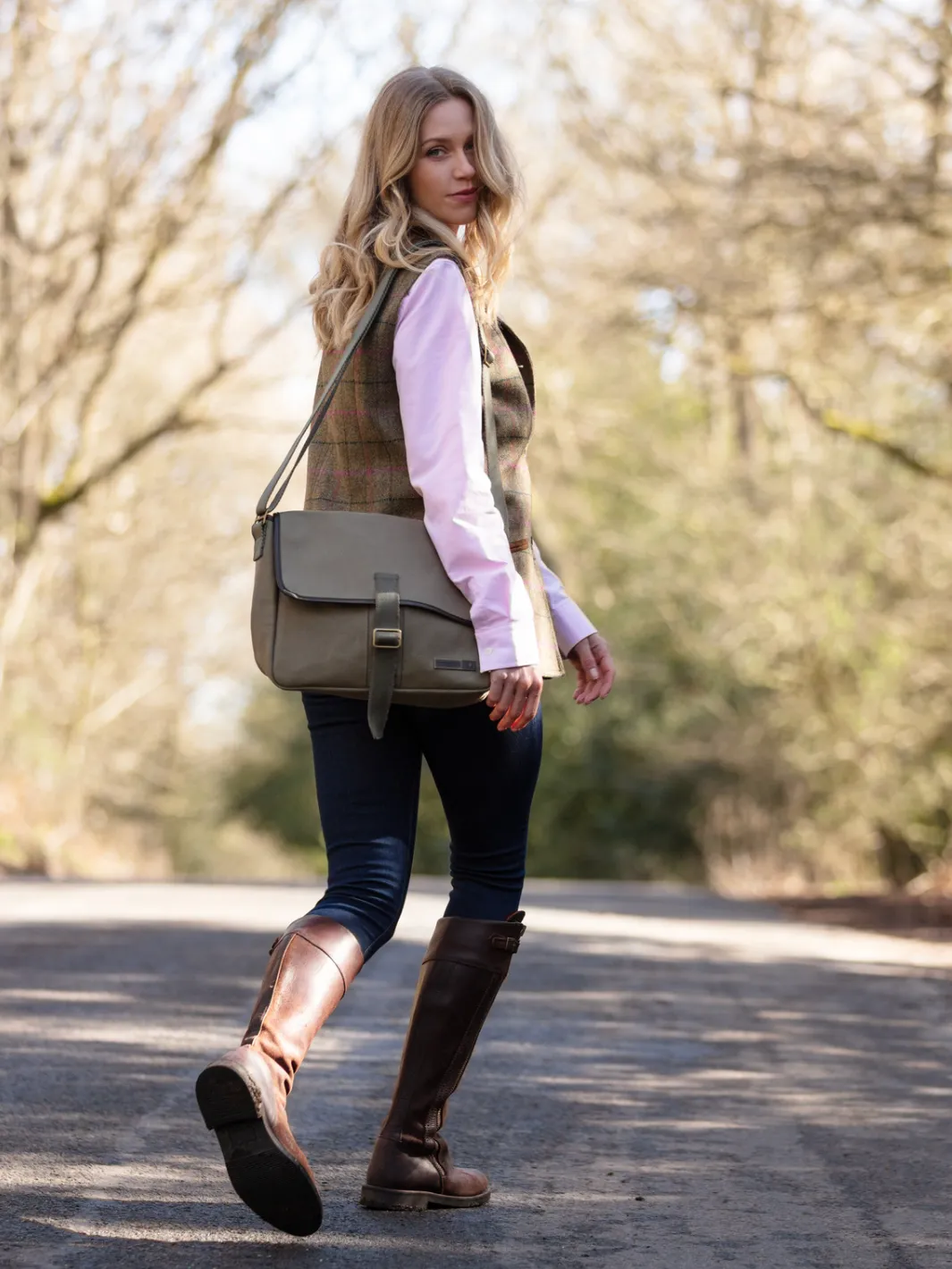 John Partridge Satchel veske khaki canvas bomull