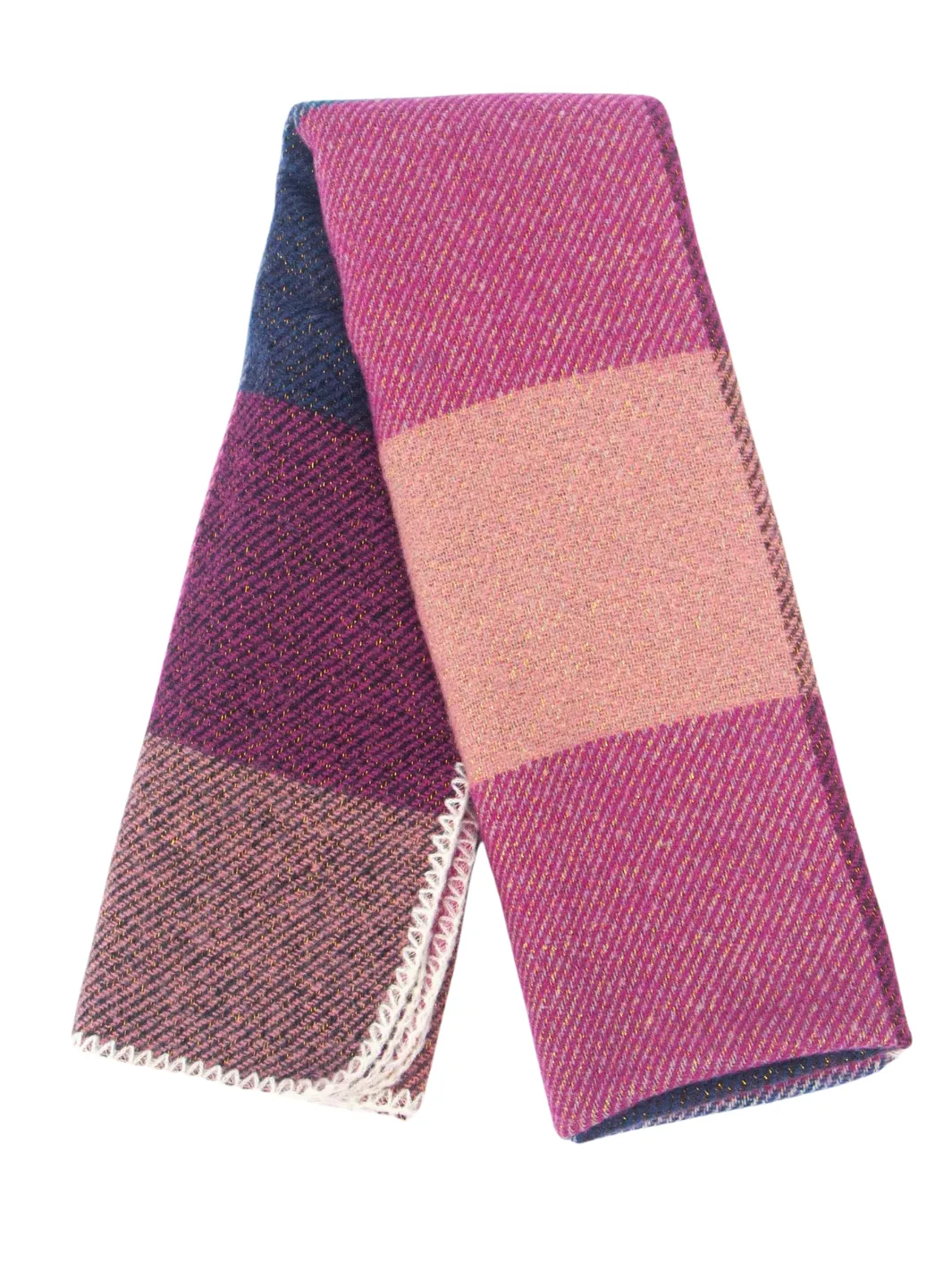John Partridge Heavyweight Scarf skjerf fuksia rutete viskose