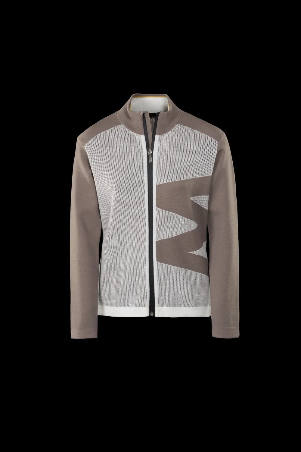 Moorer DOLMIA-EPJ cardigan BIANCO/TAUPE merinoull