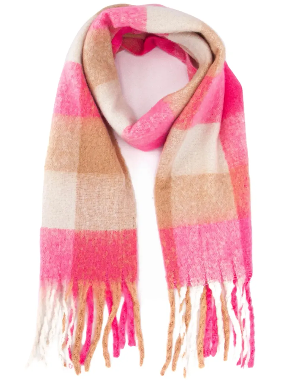 John Partridge Heavyweight Check Print Scarf skjerf Pink