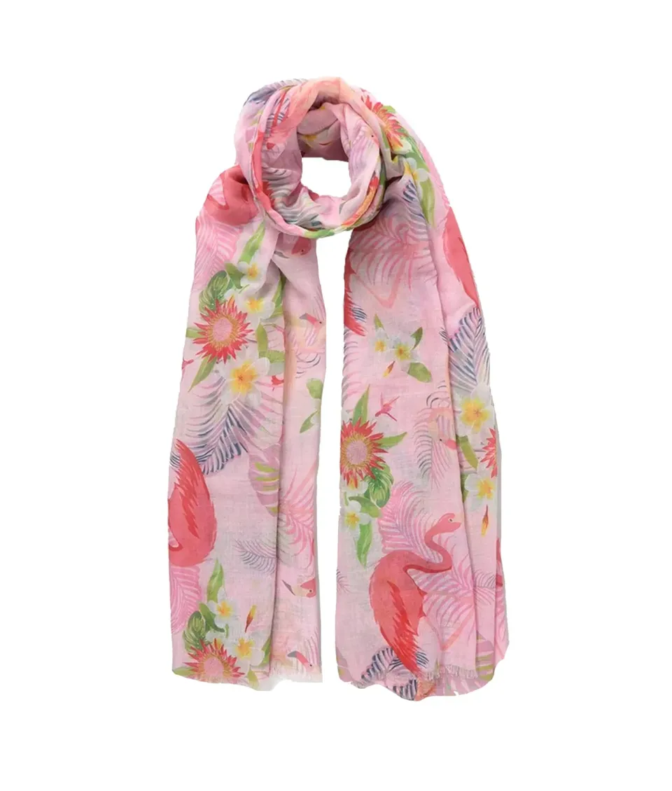 John Partridge Scarf skjerf rosa tropiske frangipani