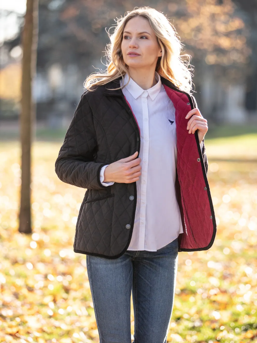 John Partridge Moorland Quilted Fleece Jacket fleecejakke svart