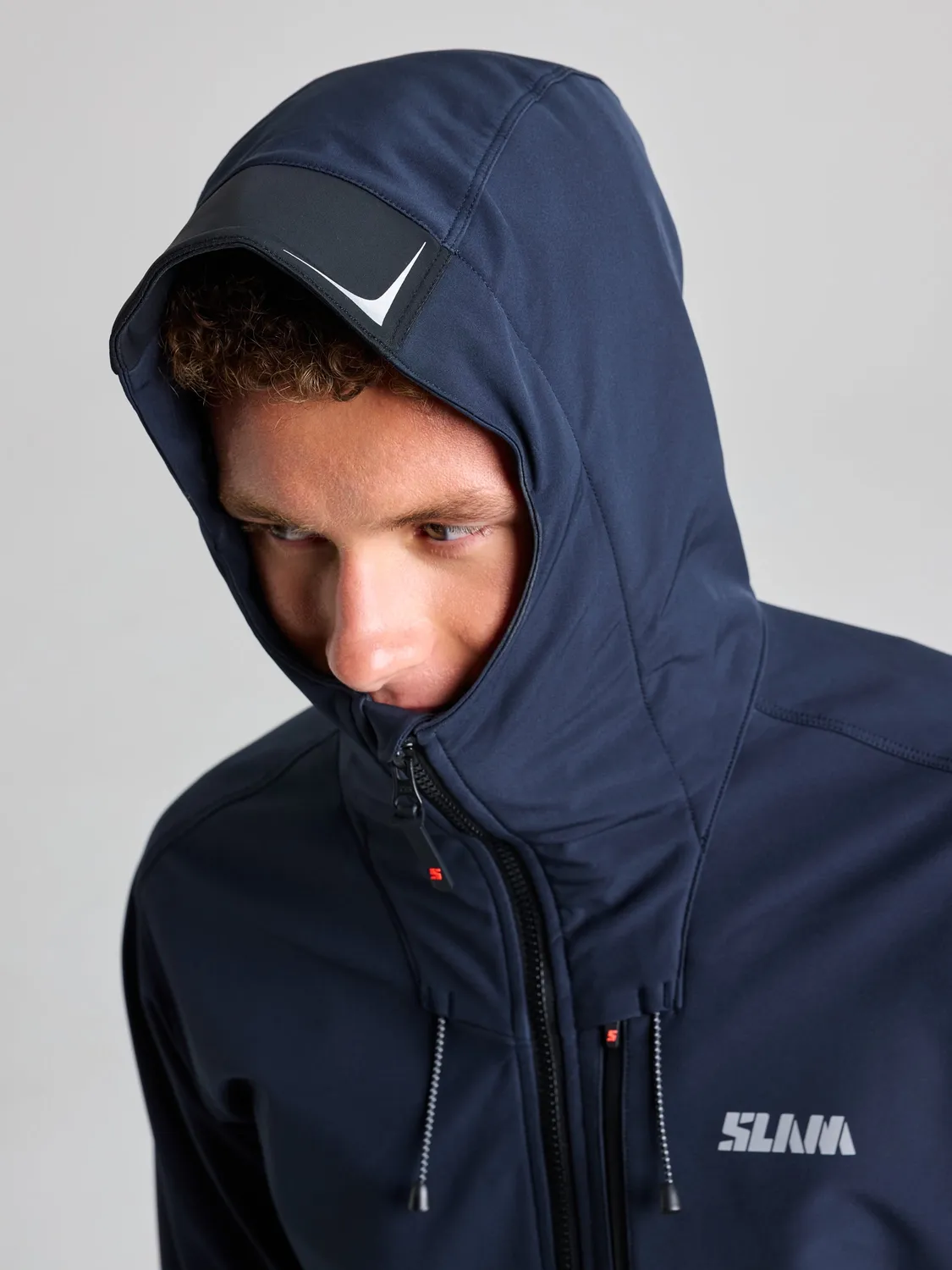 Slam Softshell Hoodie softshelljakke Dark Navy/Aluminium fleece