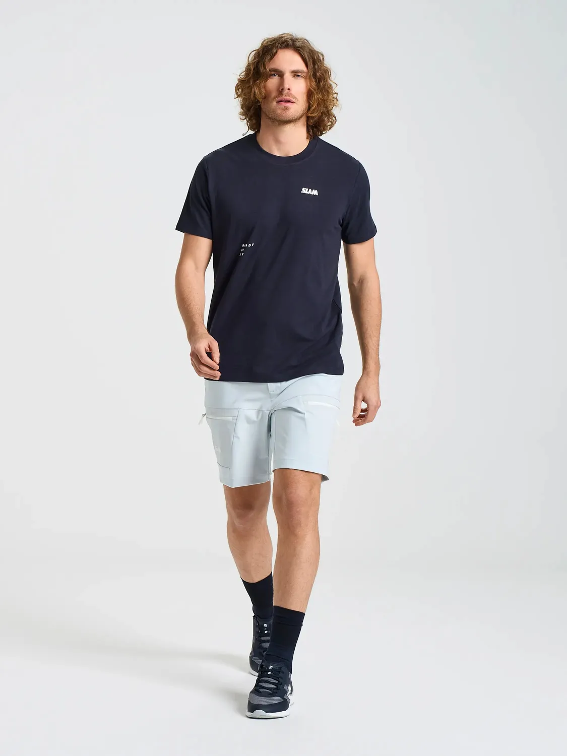Slam Graphic T-Shirt SS t-skjorte mørk marineblå bomull bambus