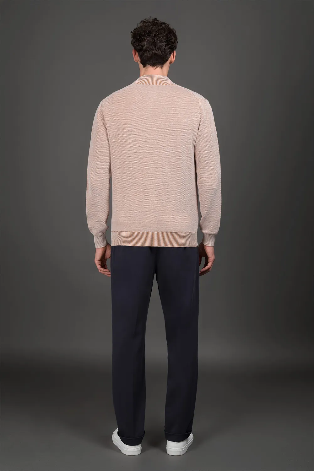 Moorer URBINO-XSP cardigan hvit/kanel egyptisk bomull