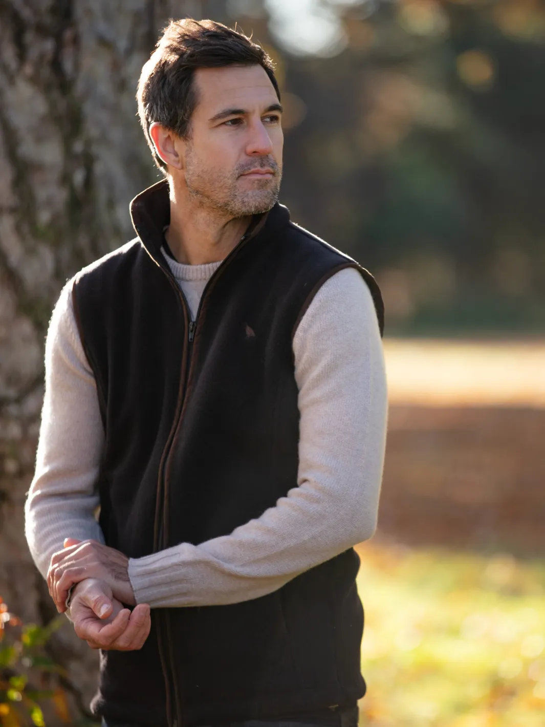 John Partridge Unisex Fleece Gilet fleecevest svart XS–2XL