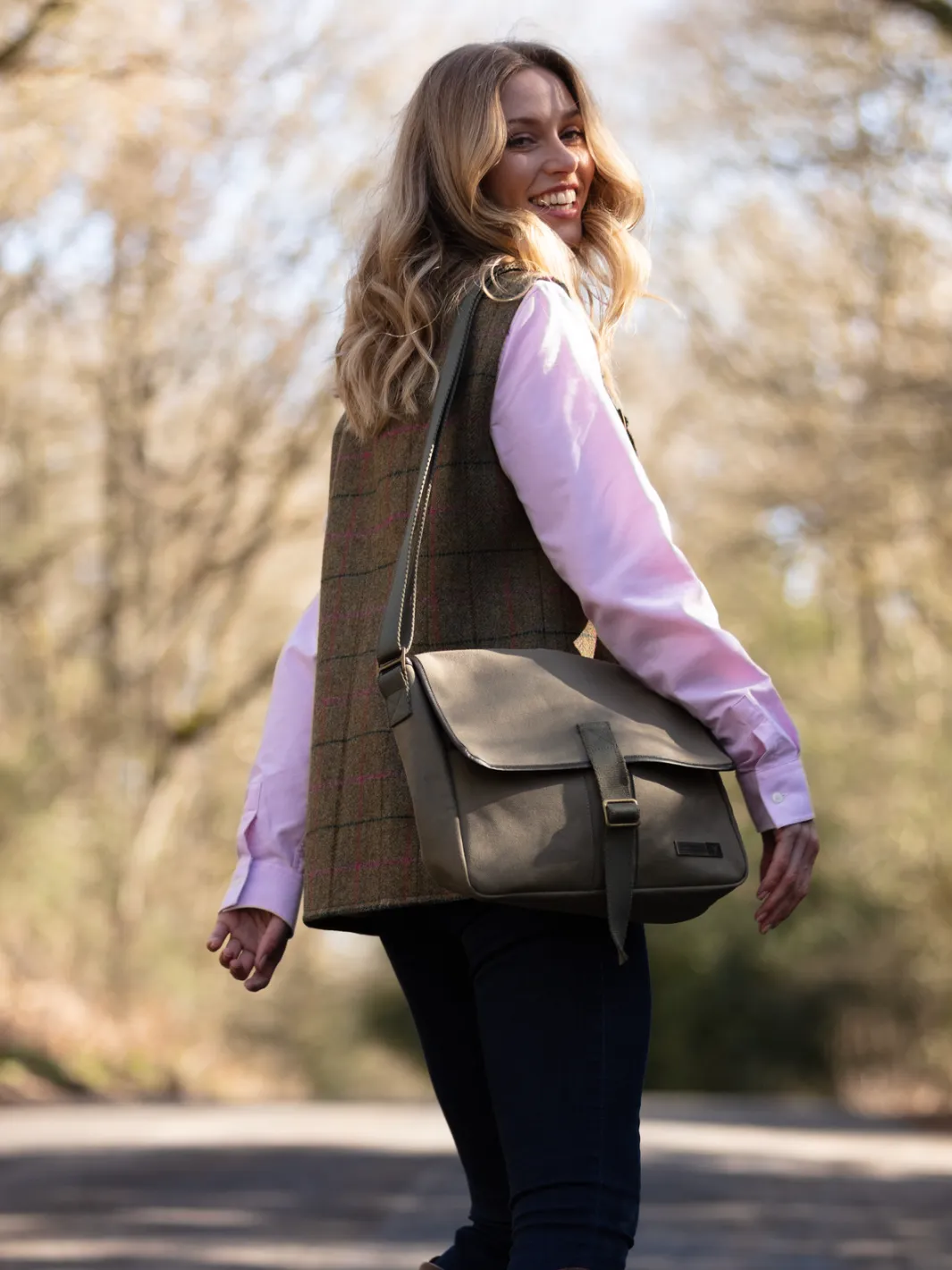 John Partridge Satchel veske khaki canvas bomull