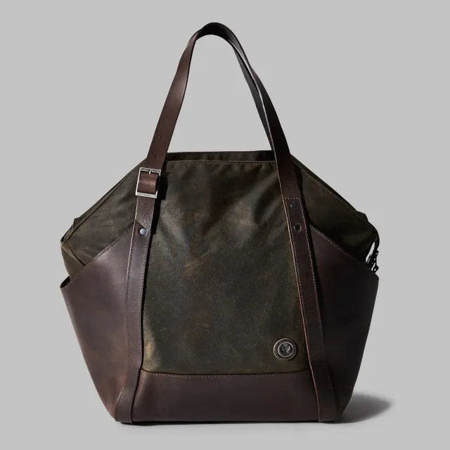 John Partridge Amerton skulderveske Olive voksbomull 29 liter