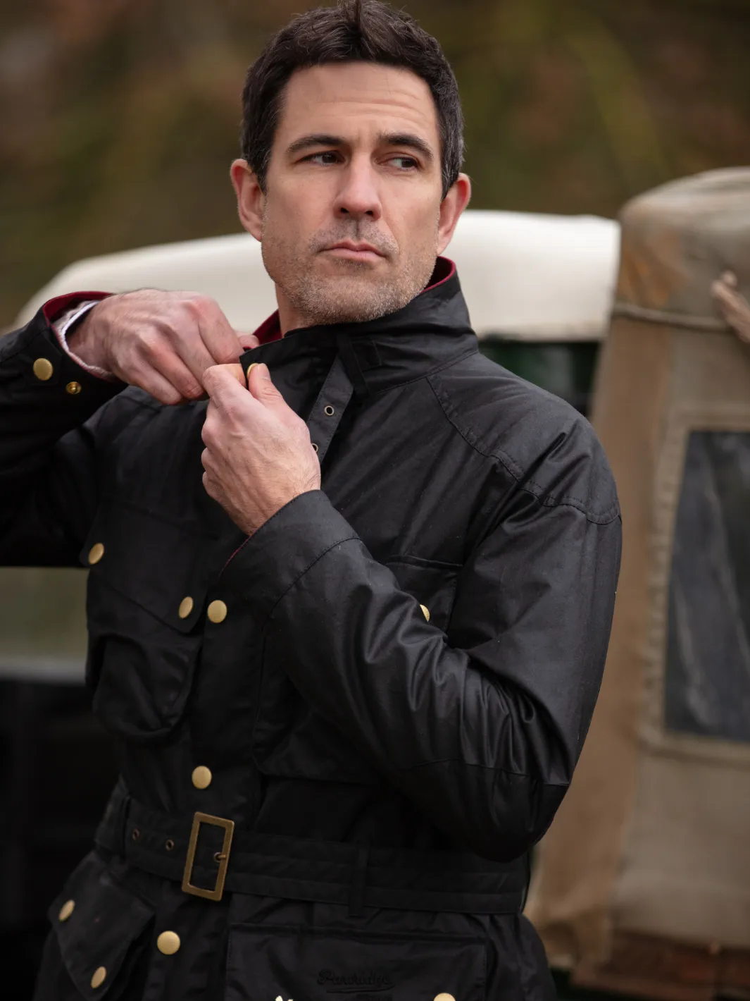 John Partridge Speed 6 Wax Biker Jacket jakke svart