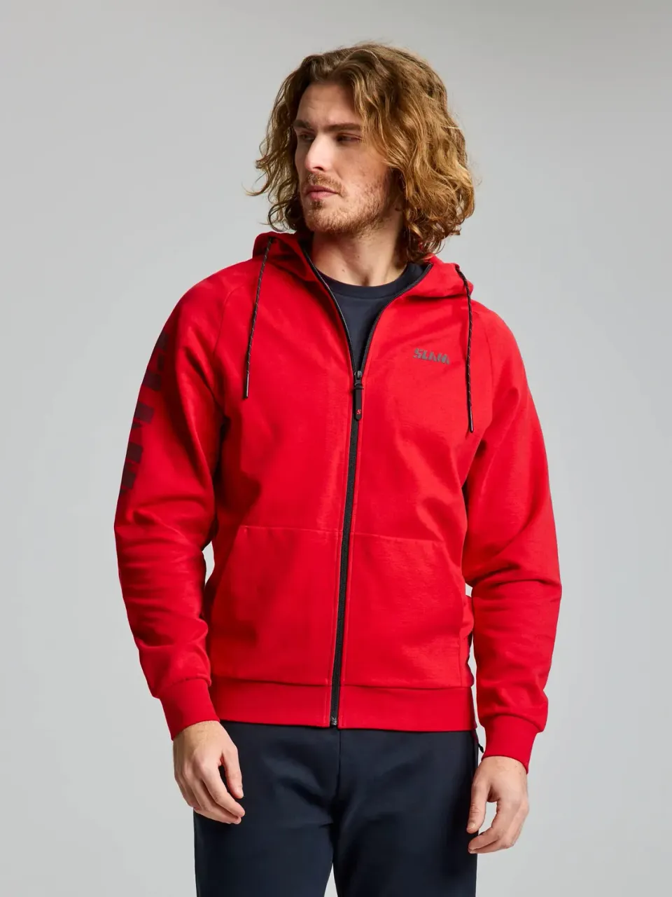 Slam Logo FZ Hoodie hettejakke herre Real Red