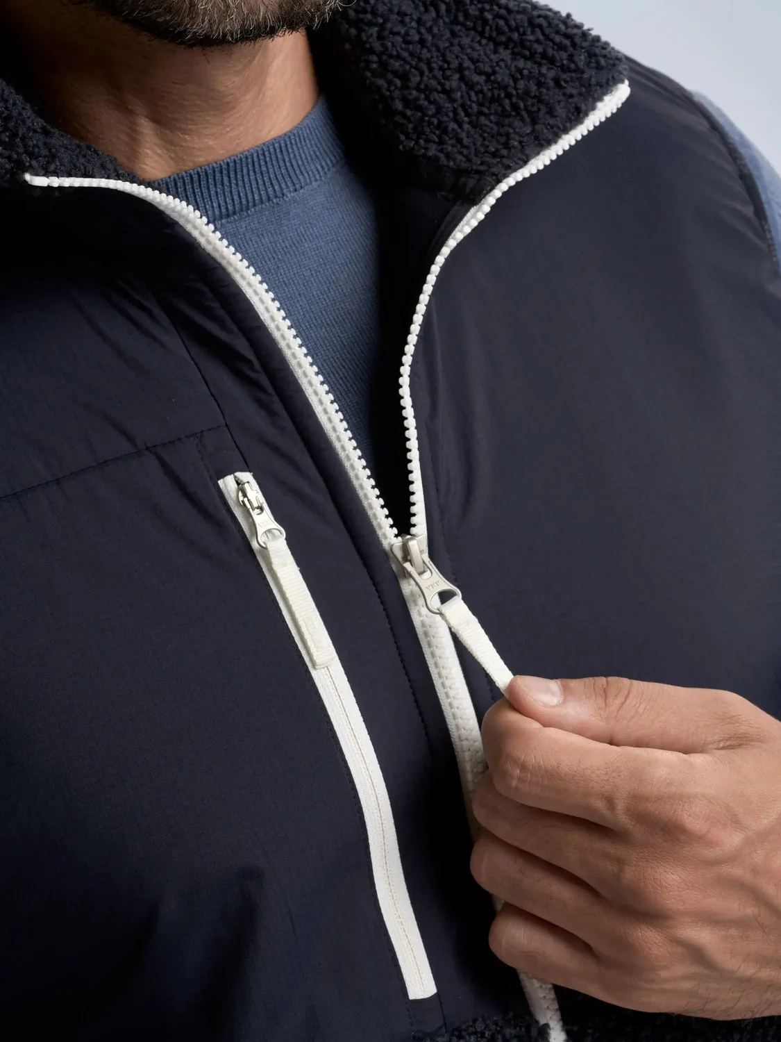 Slam Altura Vest vest mørk marineblå nylon og fleece