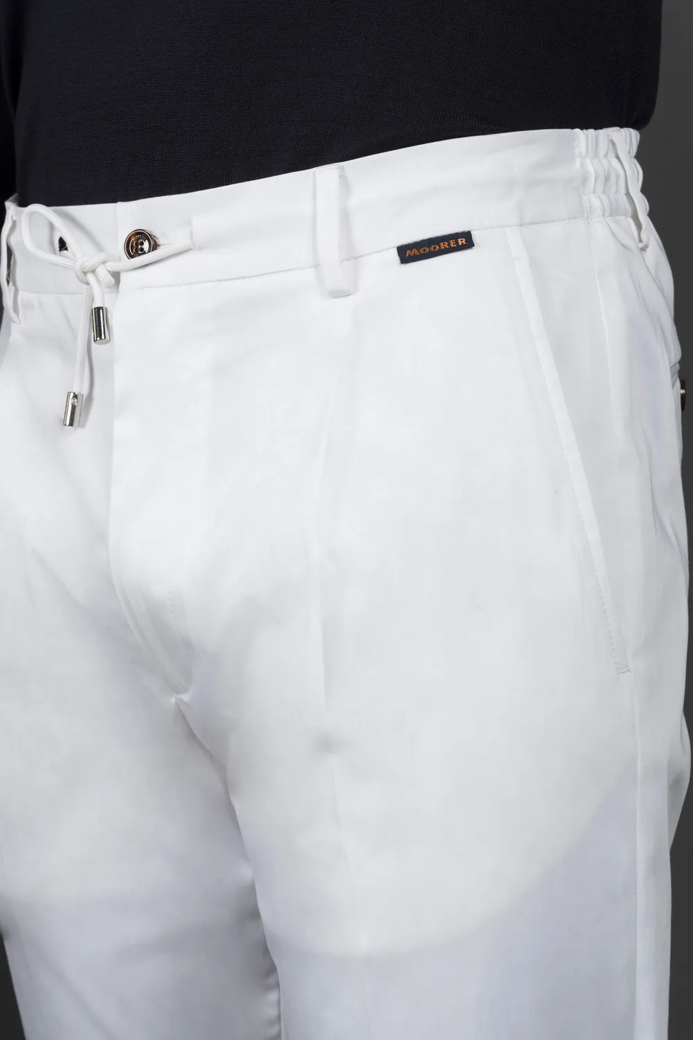 Moorer ANTON-TWY chino hvit golfbukse stretch
