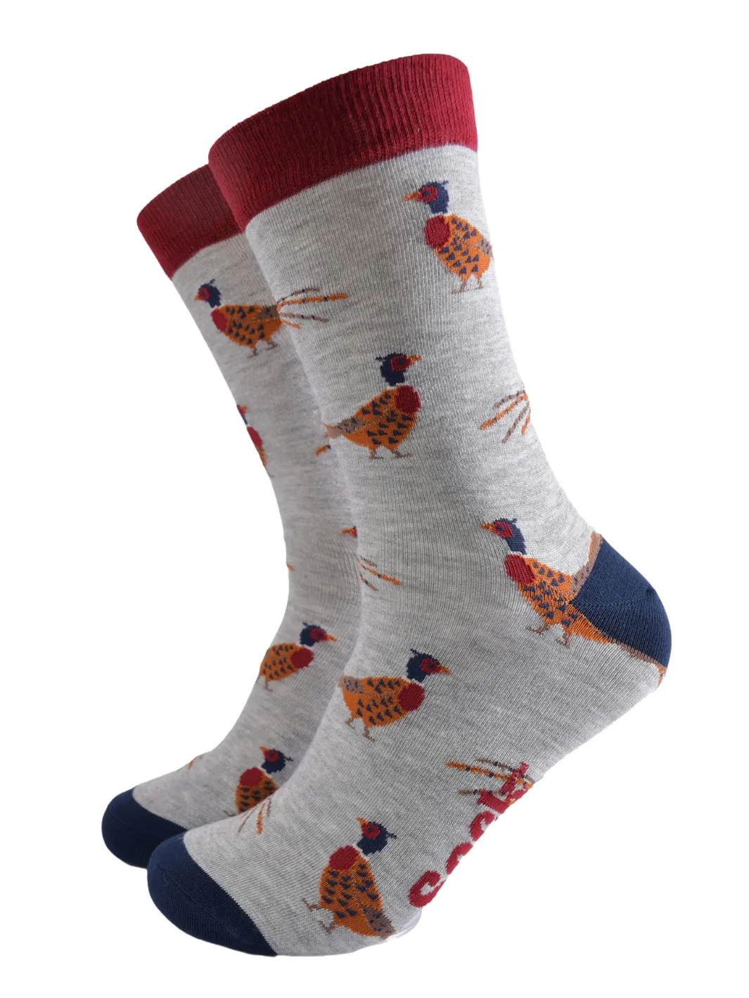 John Partridge Socks - Pheasant sokker Blue/Brown bambusblanding
