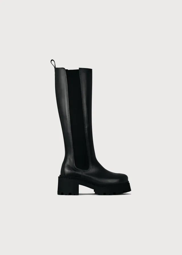 Brgn Heel Chelsea HIGH Boot støvletter New Black skinn