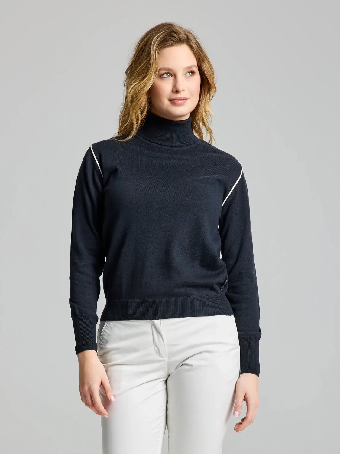 Slam Indra høyhalset genser dame Dark Navy/Gran Canyon