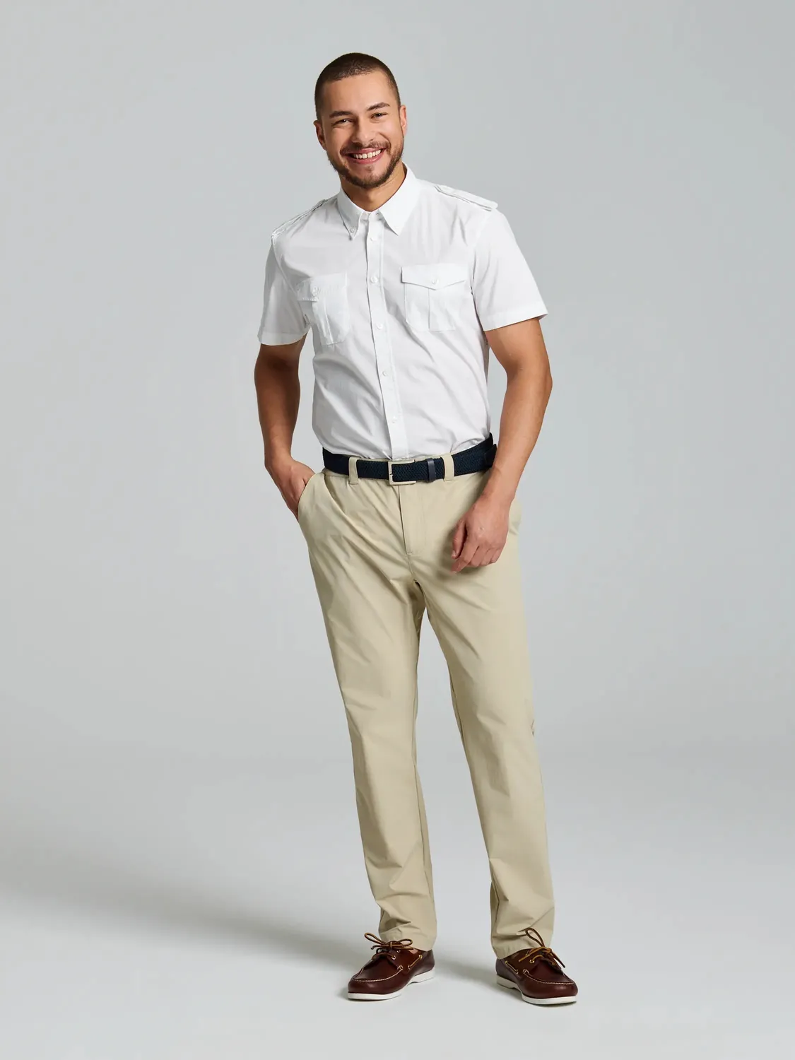 Slam Deck Yacht Shirt kortermet skjorte Bright White