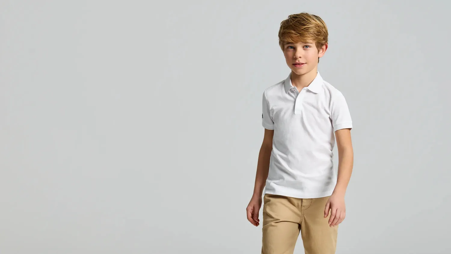 Slam JR DECK POLO SS poloskjorte Bright White barn