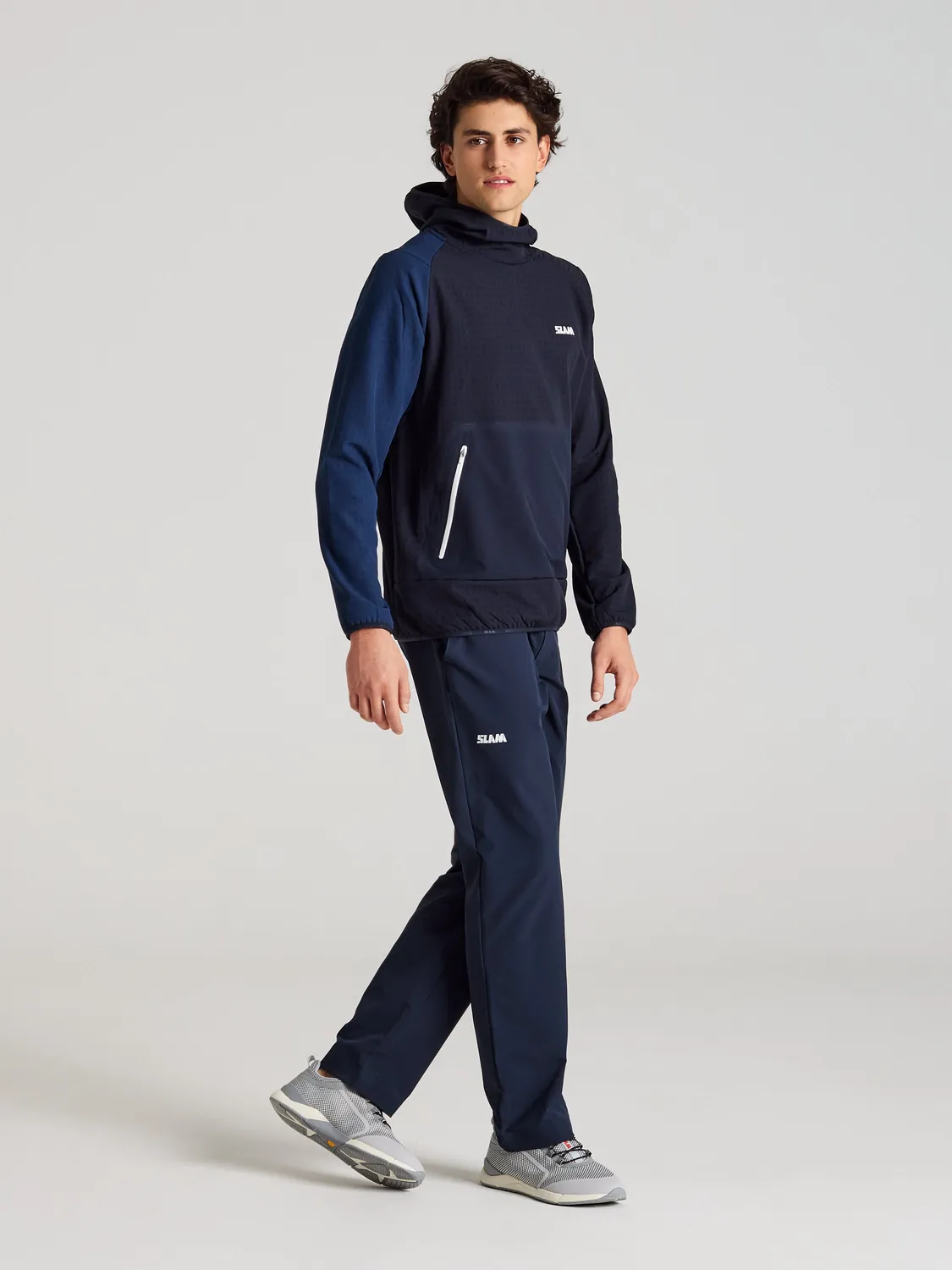 Slam Foil Fleece Hoodie fleecegenser herre mørk marine vindtett