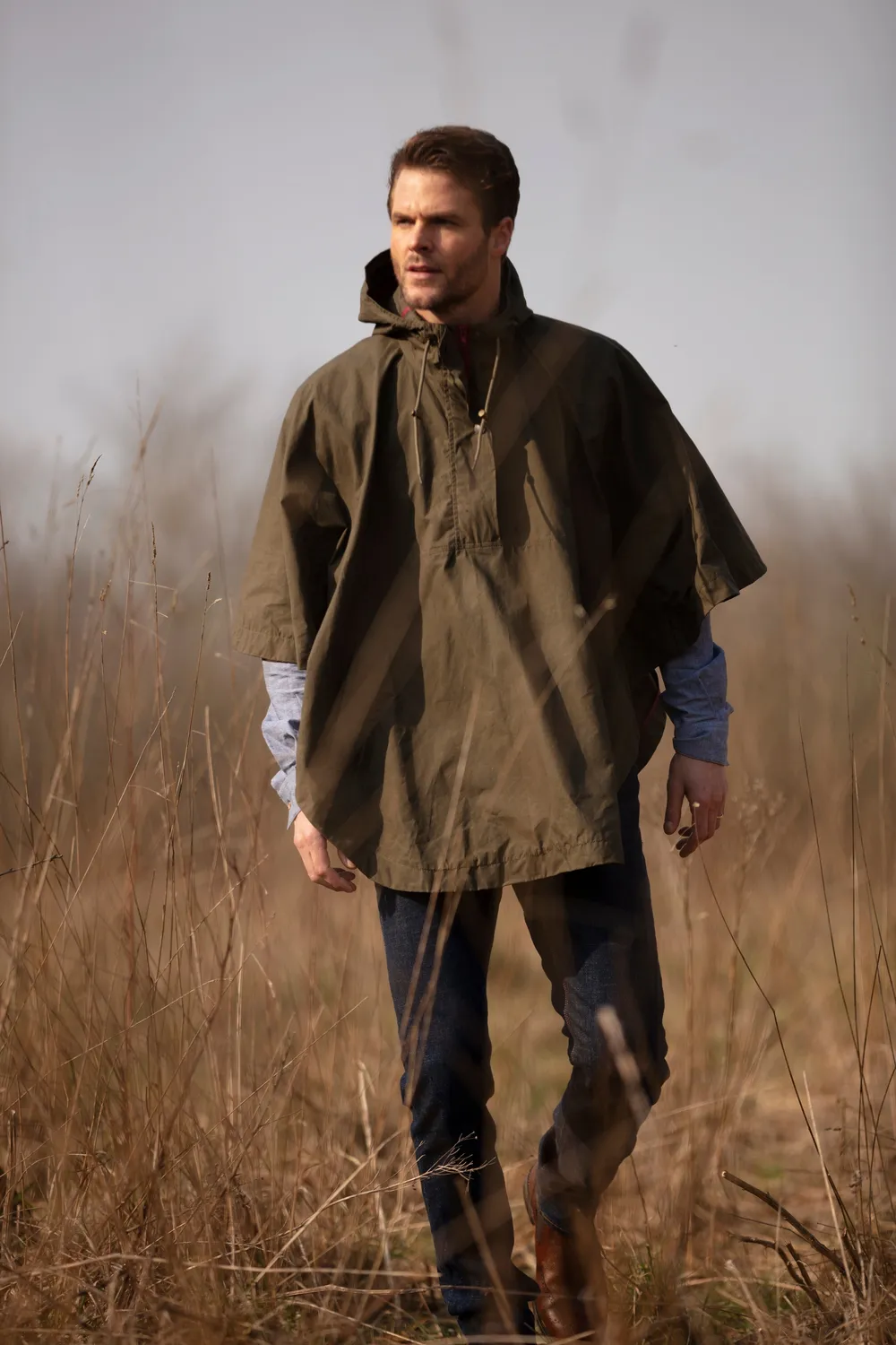John Partridge Derby Dry Wax Cape kappe khaki one size værbestandig