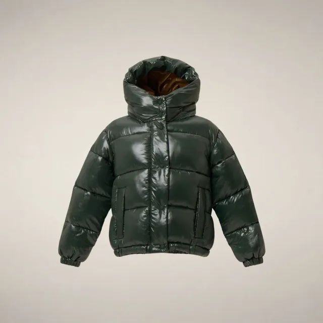 Save The Duck Uma cropped boblejakke jente, Nori Green – resirkulert fyll